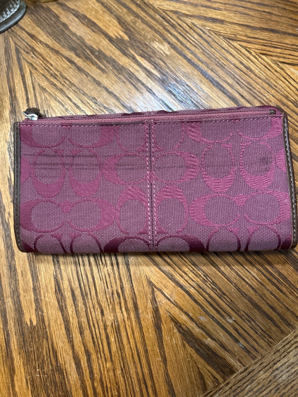 *AUTHENTIC* COACH Tri-Fold Purple/Magenta/Brown Canvas/Leather Wallet - Picture 6 of 6